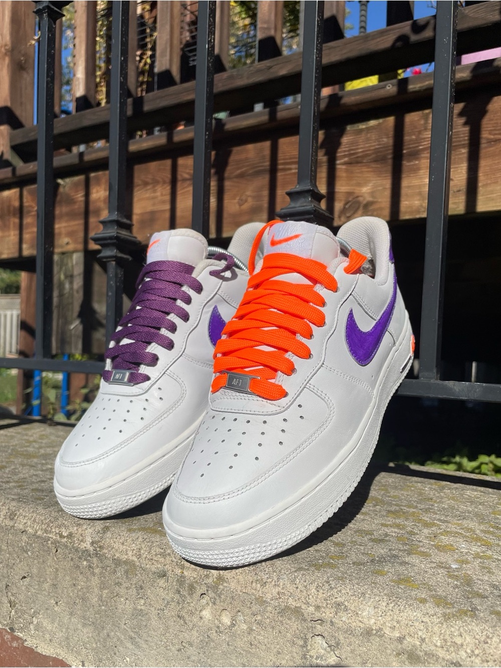 Nike Air Force 1 Sneakers White Purple Women’s US 9 EUR 40.5 CM 26 Authentic